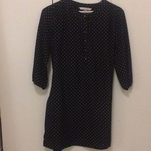 Black and white polka dot tunic